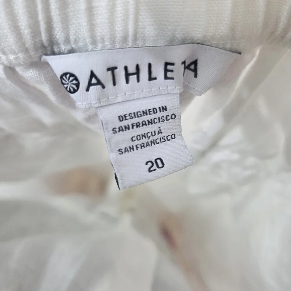 Athleta Retreat Linen High Rise Wide Leg Pants White Size 20 - Picture 4 of 6
